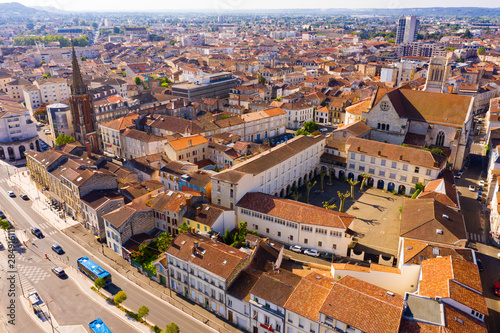 Fototapeta Naklejka Na Ścianę i Meble -  View from drone of Agen