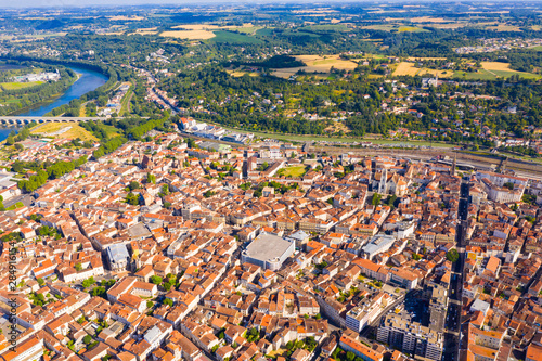 General aerial view of Agen city photo