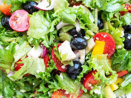 food background - greek salad close up