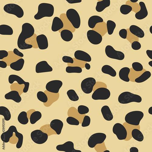 Seamless endless pattern of jaguar texture, Leopard fur background for textile design, wrapping paper, wallpaper or scrapbooking, Vector EPS 10 format