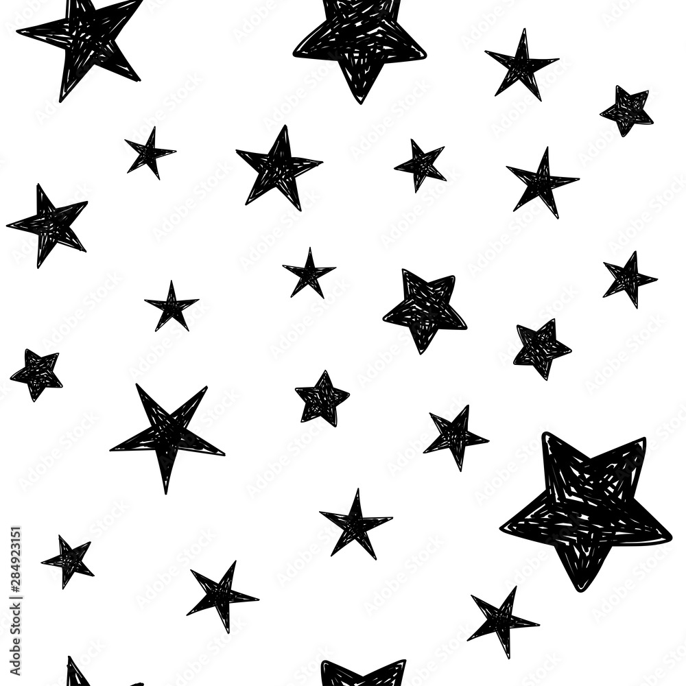 Background of hand drawn star seamless pattern. Doodle stars texture. Background of hand drawn star seamless pattern. Doodle stars texture.
