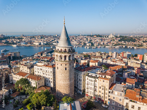 Galata tower. Istanbul city aerial view photo