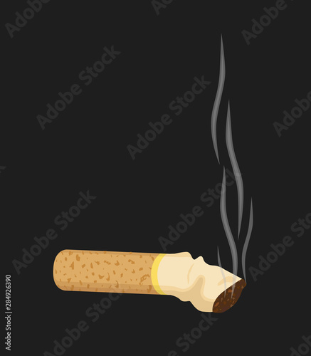 Vector cigarette butt or rstub in cartoon style