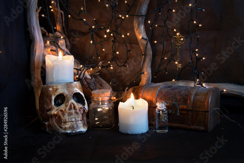 Shelf in the attic of the magic house