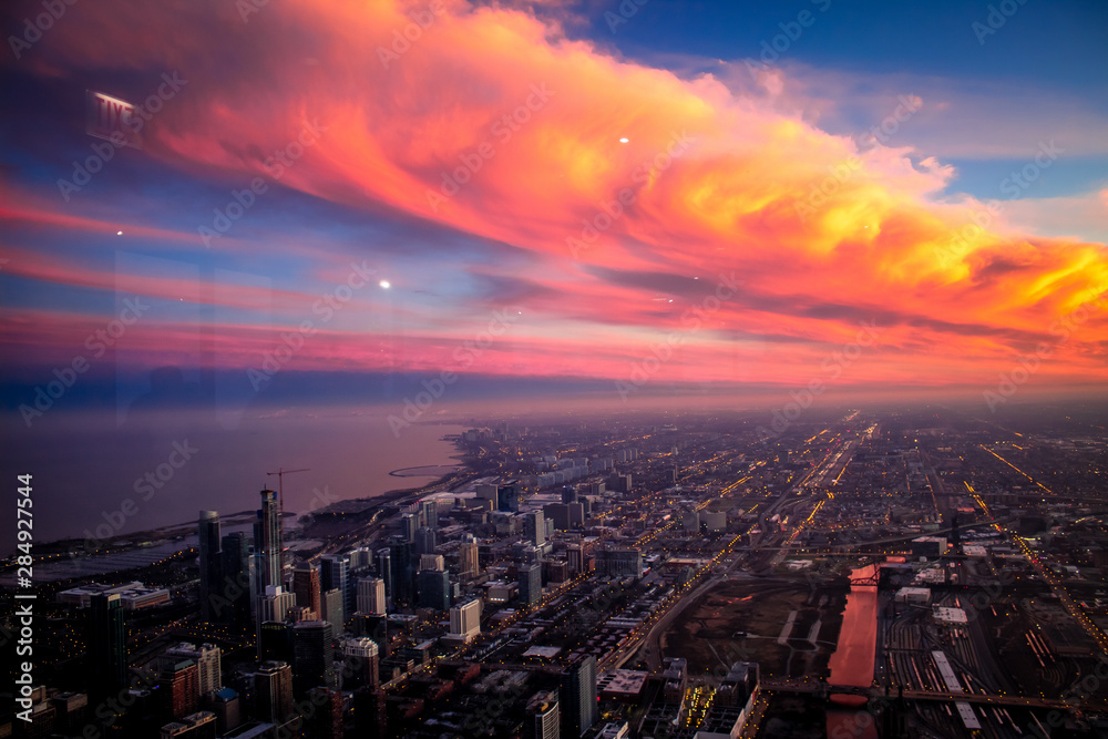 Fototapeta premium Sunset Chicago