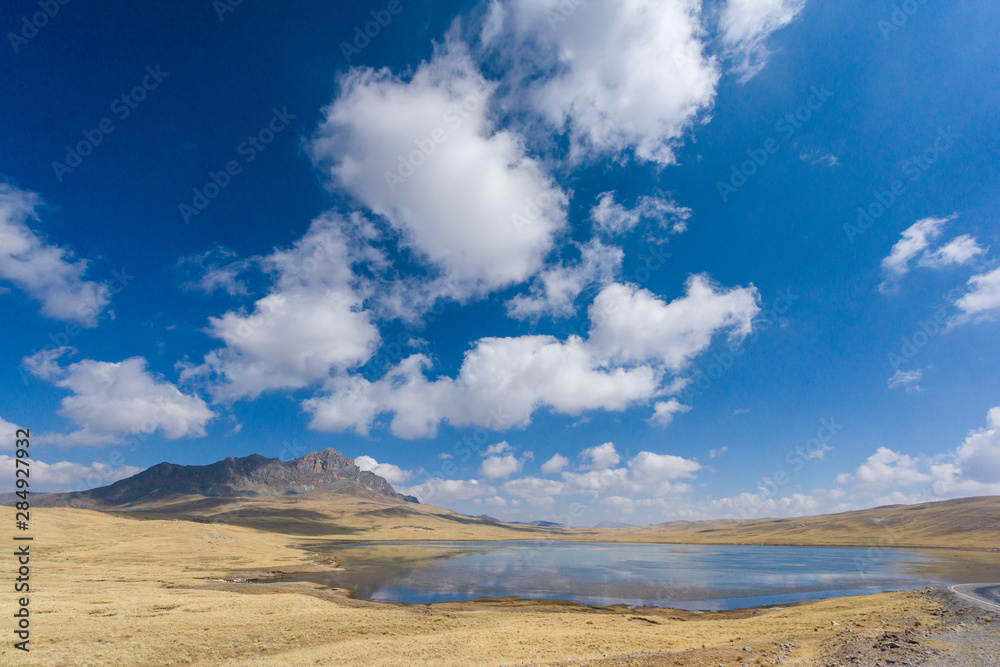 Blue sky with a lake in Highlands of Peru near Huancayo city. Blue sky with a lake in Highlands of Peru near Huancayo city.