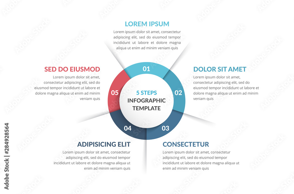Fototapeta premium Circle Diagram with Five Elements