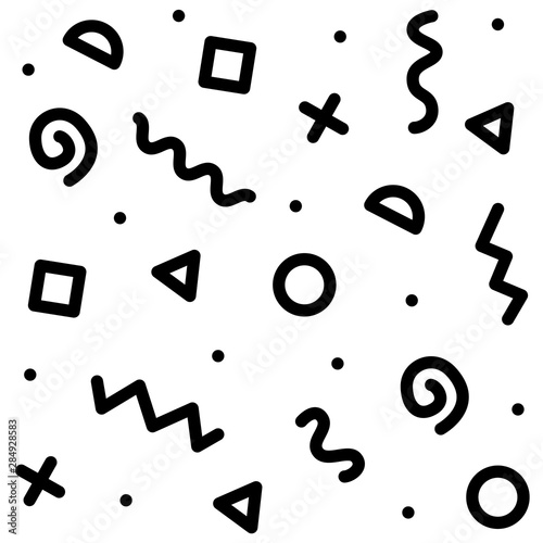 Seamless black and white geometric pattern. Hipster Memphis style.
