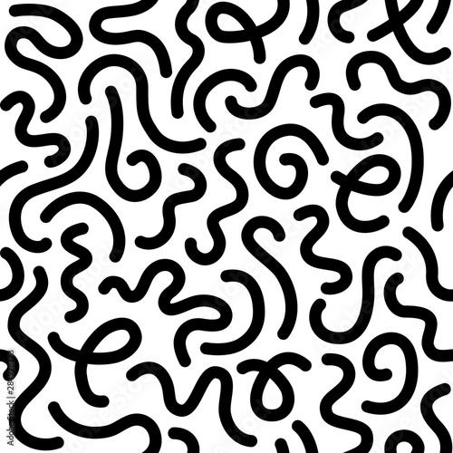 Seamless black and white geometric pattern. Hipster Memphis style.