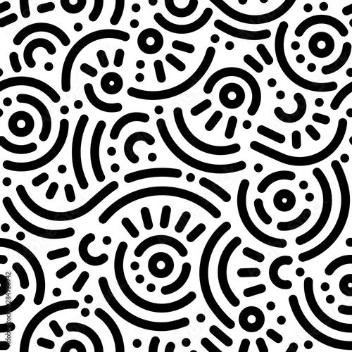 Seamless black and white geometric pattern. Hipster Memphis style.