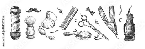 barbershop tools collection set