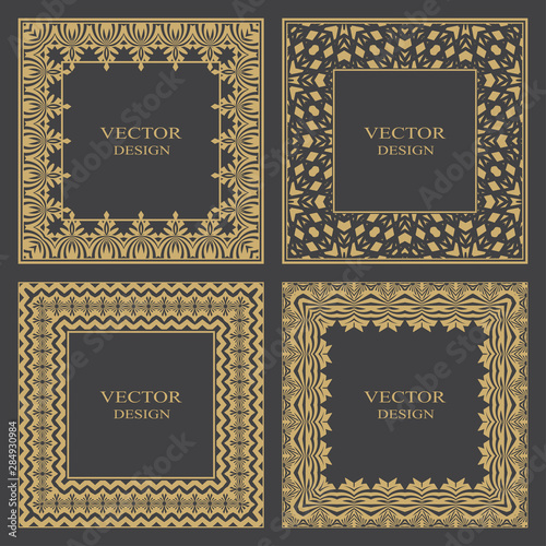 Set of gold vintage frames.