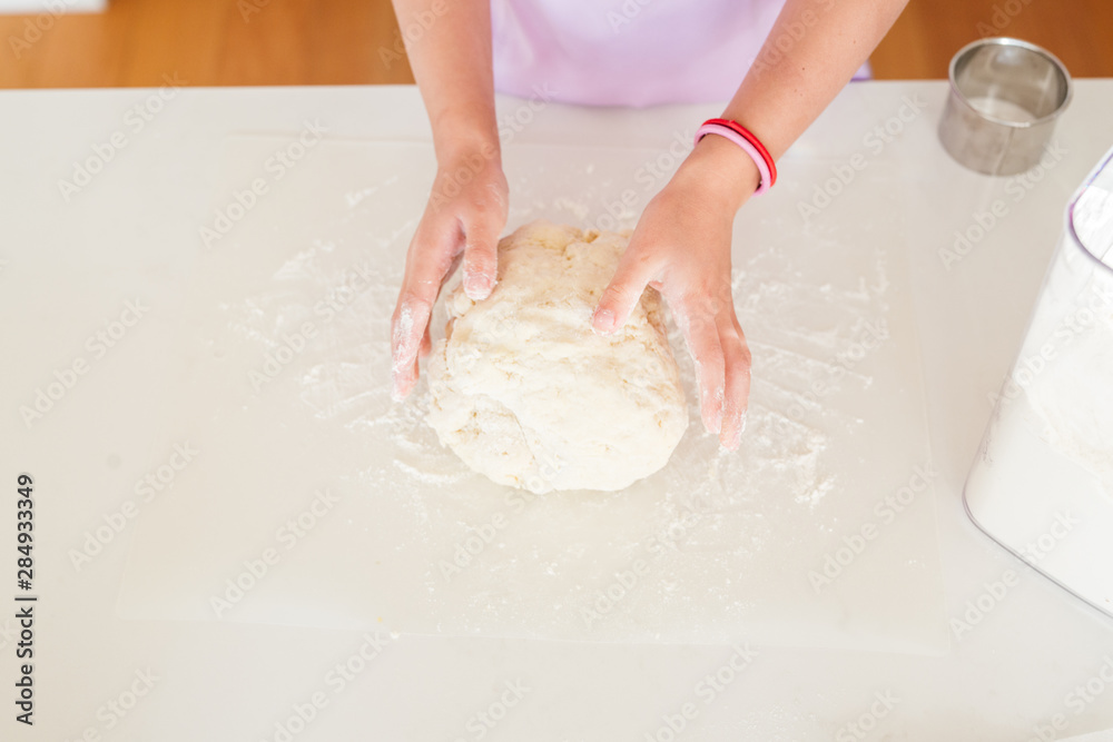 Fototapeta premium Hand Kneading Dough