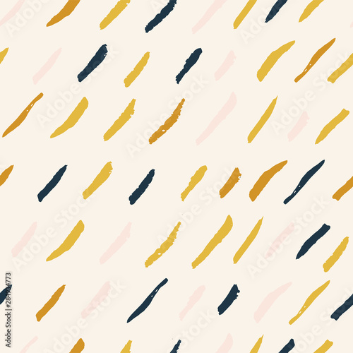 Vector Seamless Pattern. Artistic pattern with brush stroke. Tileable abstract background. Repeating geometric texture
