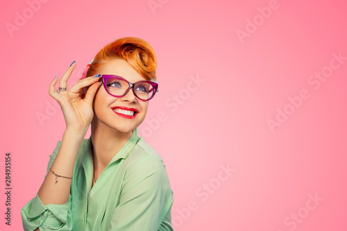 Headshot Attractive Young Woman With Glasses