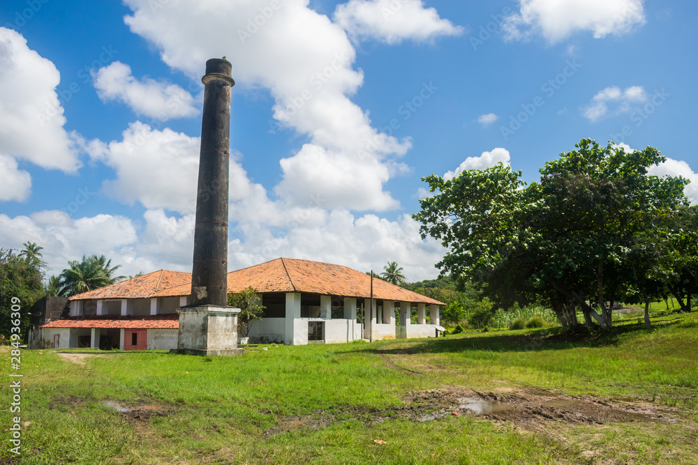A view of Engenho Sao Joao on Itamaraca Island, Brazil - Engenho is a colonial-era Portuguese term for a sugar cane mill and its associated facilities A view of Engenho Sao Joao on Itamaraca Island, Brazil - Engenho is a colonial-era Portuguese term for a sugar cane mill and its associated facilities