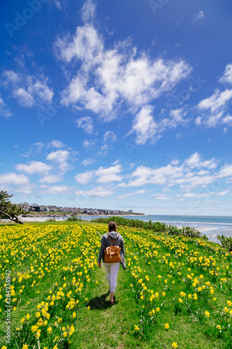 Wallpaper Mural Woman in a field of tulips Torontodigital.ca