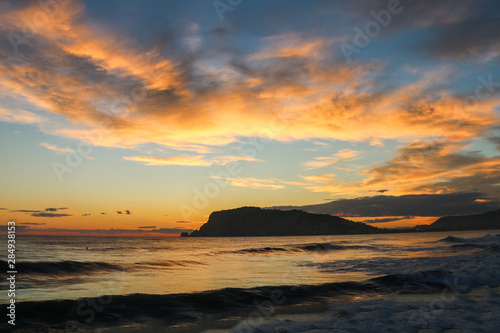 sunset over the sea  alanya