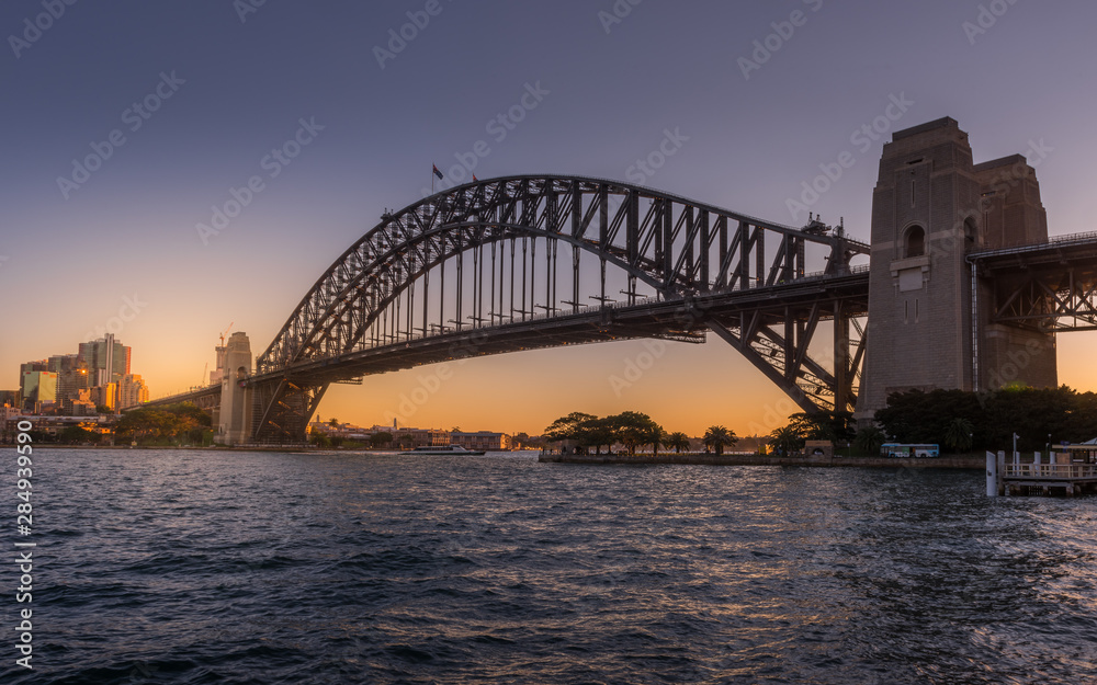 Sydney Harbour and bridge - golden hour