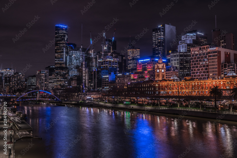 Melbourne River front at night