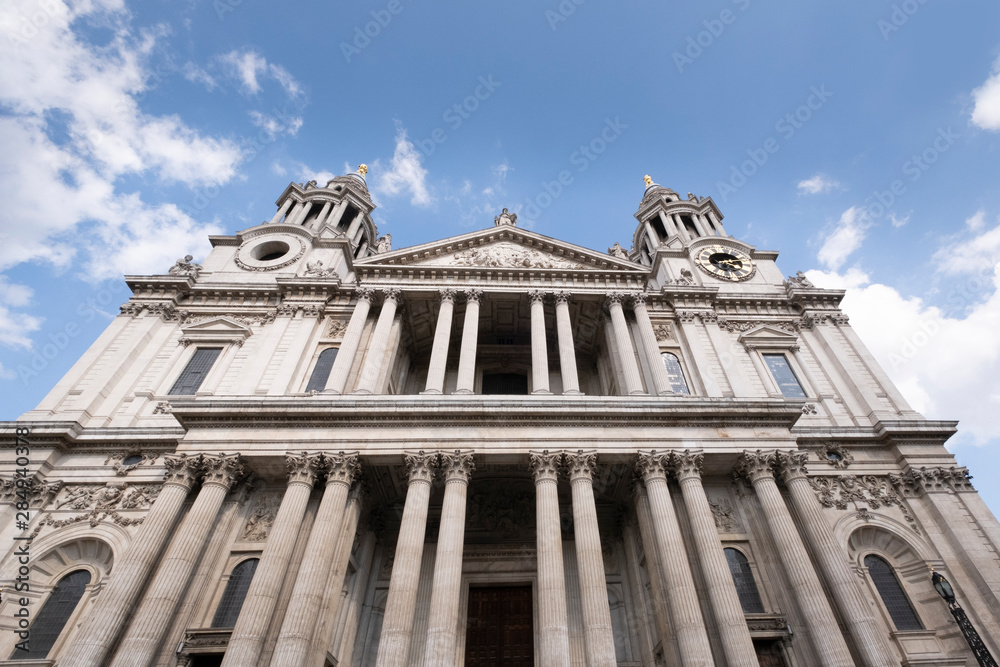 Fototapeta premium London, UK, 2nd August 2019 - St Pauls cathedral in the city of London