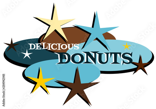 Vintage mid-century modern donuts design