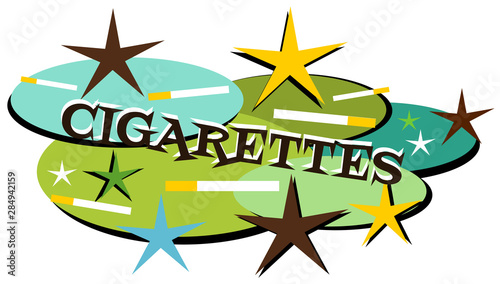 Vintage mid-century modern cigarettes design