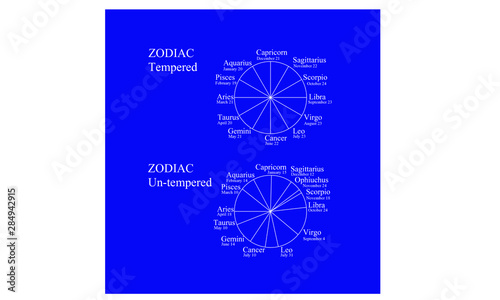 Graph of the Zodiac with twelve divisions and accurate layout of the signs.