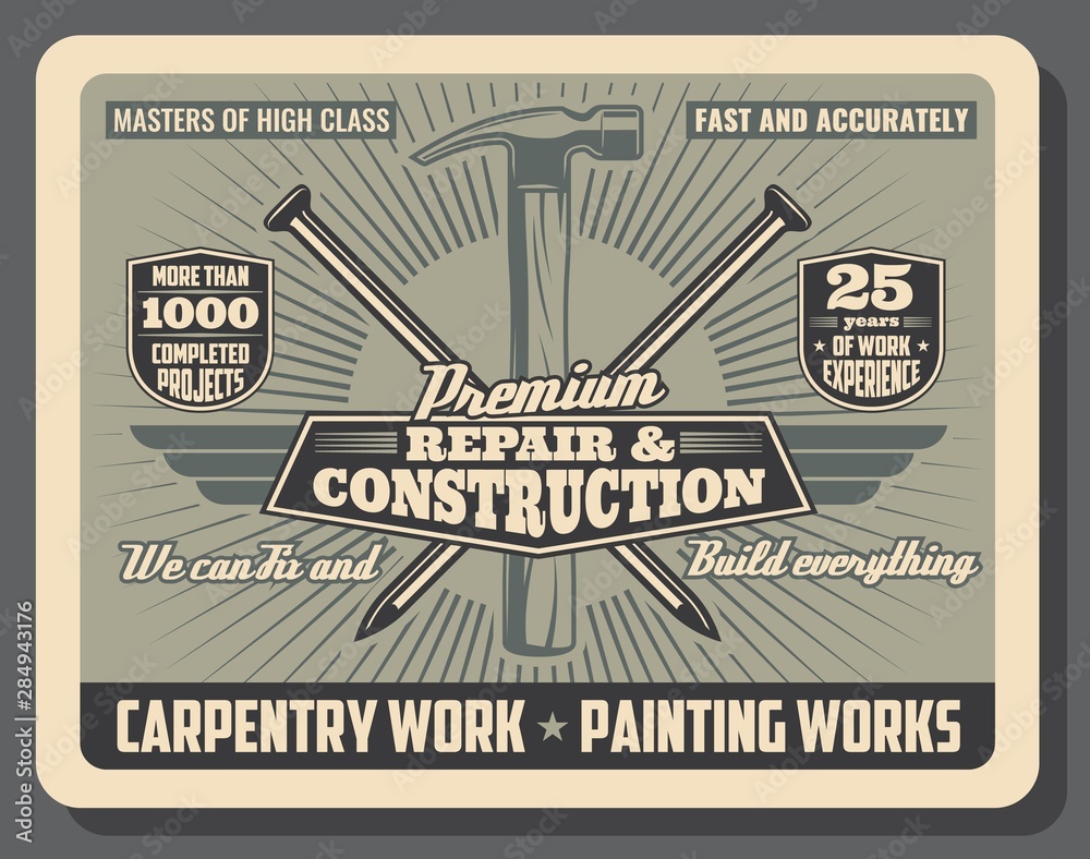 Repair and construction carpentry tools shop