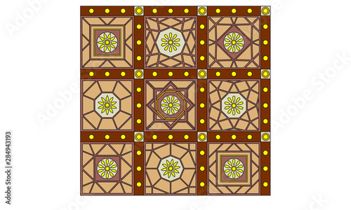 Rendering of an Ancient Greek Coffer Ceiling Pattern.