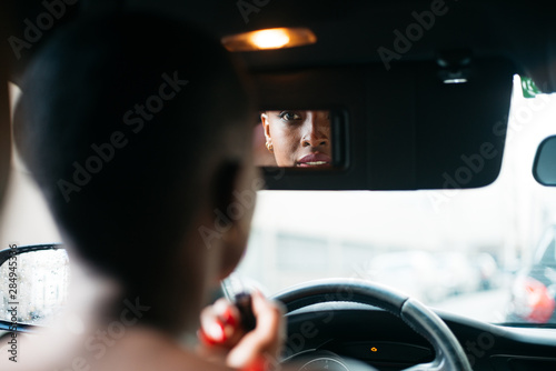 woman driving a car