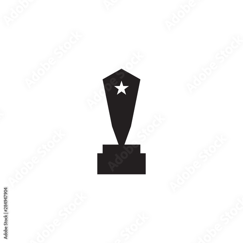 Trophy for winner logo design vector template