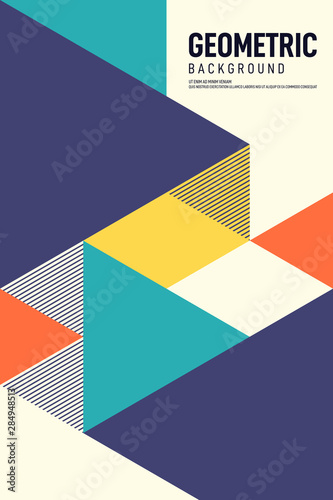 Abstract isometric geometric shape layout design template poster background