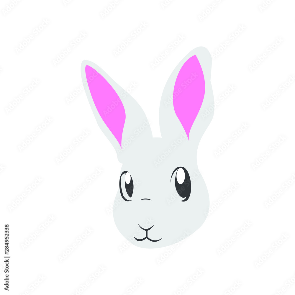Cute bunny vector graphic icon. rabbit animal head, face illustration. Isolated on white background. Cute bunny vector graphic icon. rabbit animal head, face illustration. Isolated on white background.