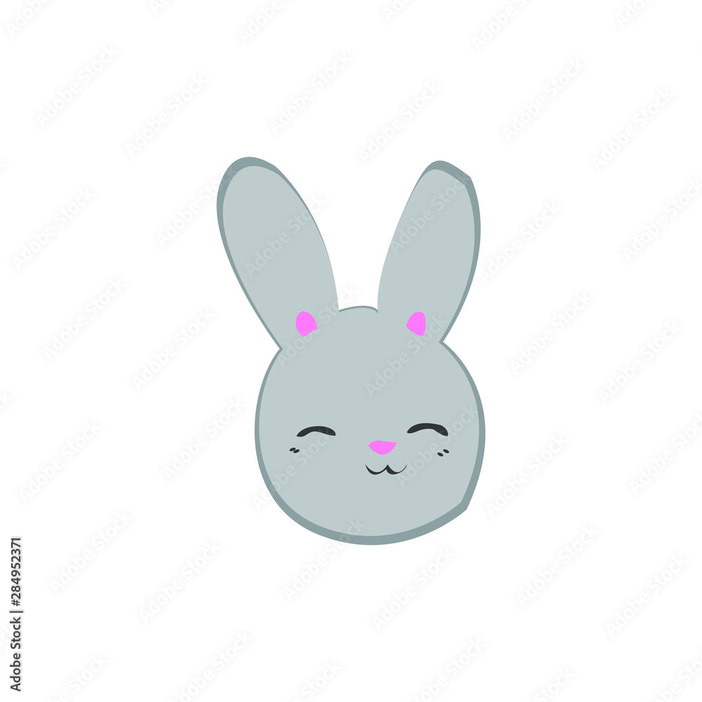 Cute bunny vector graphic icon. rabbit animal head, face illustration. Isolated on white background. Cute bunny vector graphic icon. rabbit animal head, face illustration. Isolated on white background.