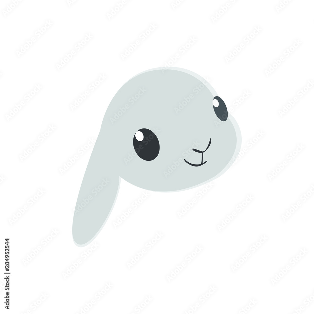 Cute bunny vector graphic icon. rabbit animal head, face illustration. Isolated on white background. Cute bunny vector graphic icon. rabbit animal head, face illustration. Isolated on white background.