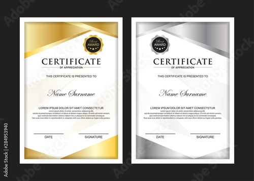 Certificate Premium set template awards diploma background vector modern value design and layout luxurious.cover leaflet elegant vertical Illustration