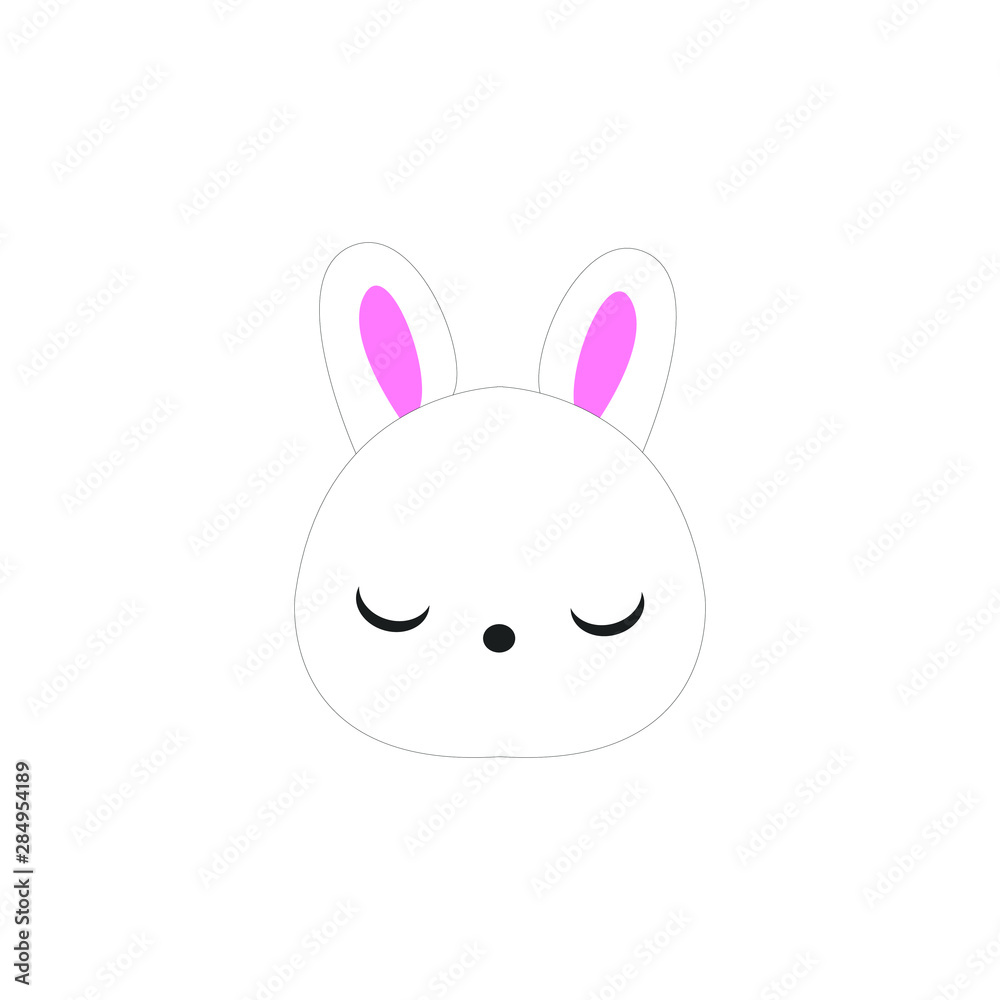 Cute bunny vector graphic icon. rabbit animal head, face illustration. Isolated on white background. Cute bunny vector graphic icon. rabbit animal head, face illustration. Isolated on white background.