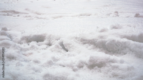 Degraded footprints in deep snow