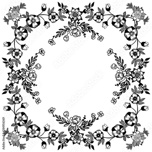 Modern greeting card and invitation card, with style of unique leaf wreath frame. Vector