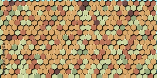 Abstract colorful honeycomb honey seamless pattern hexagon mosaic