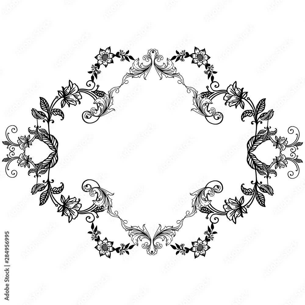 Decoration template of card, with drawing and sketch floral frame. Vector Decoration template of card, with drawing and sketch floral frame. Vector