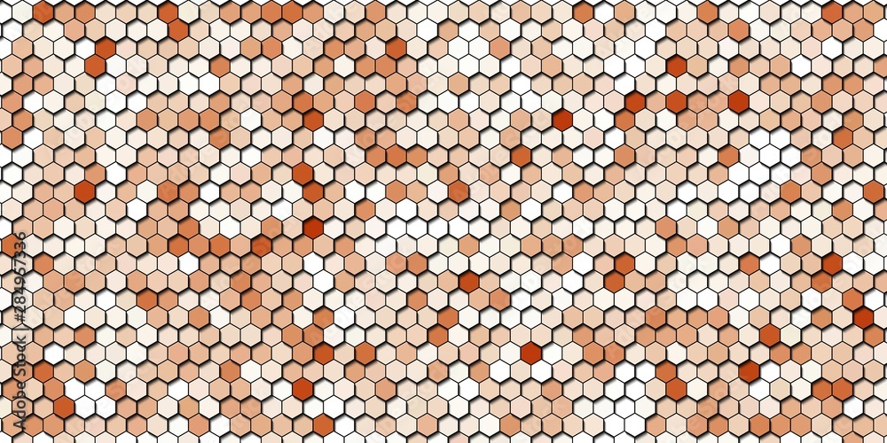 Fototapeta premium Abstract colorful honeycomb honey seamless pattern hexagon mosaic