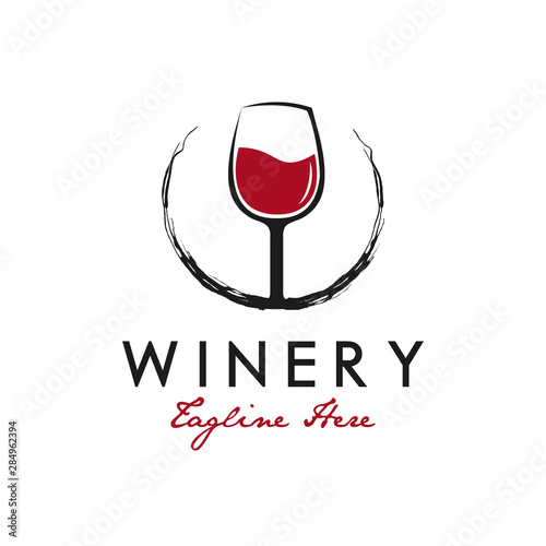 Wine glass splash logo design inspiration