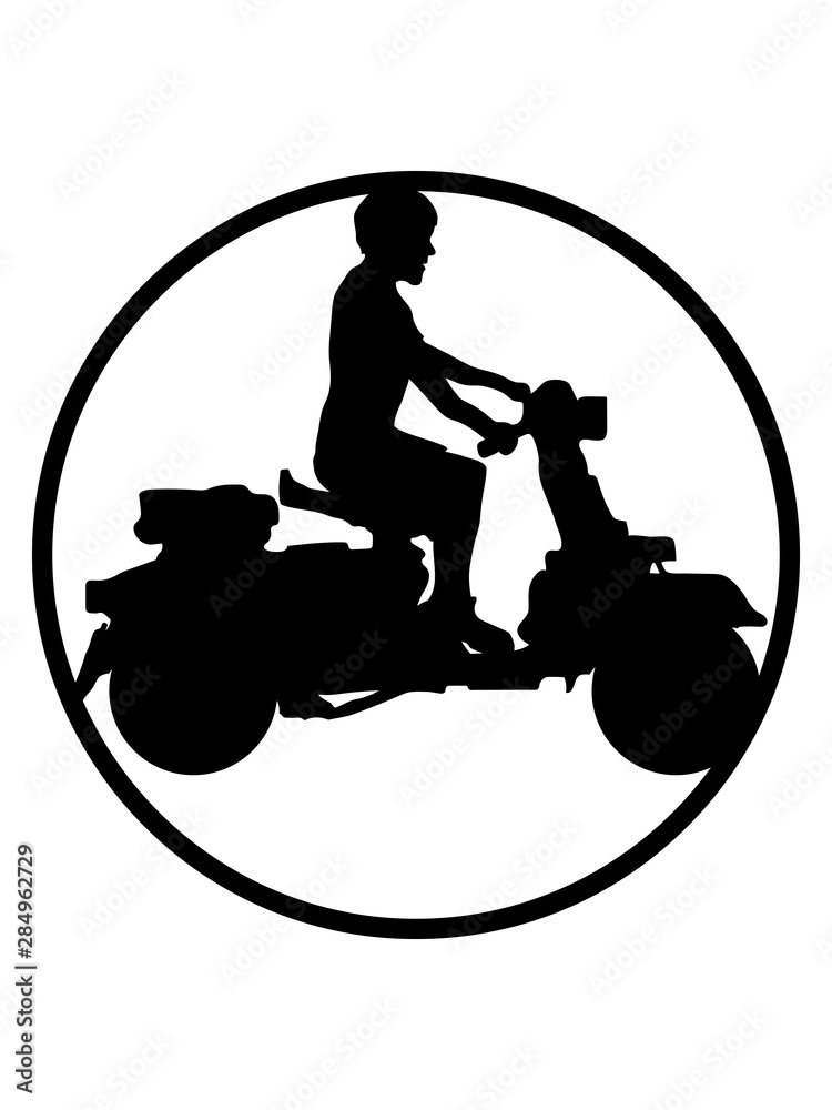 Fototapeta premium ring sport roller kreis rund rot blau mann kerl junge fahrer clipart fahren elektro motorrad cool design schnell rasen spaß liebe hobby fahrzeug logo kaufen
