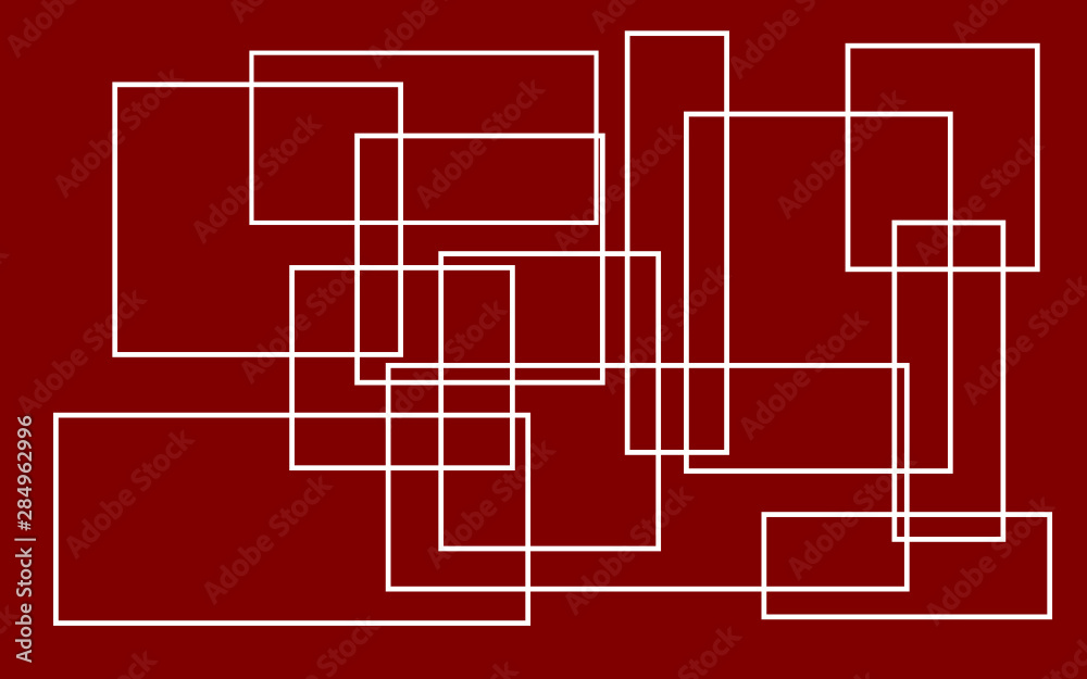 abstract white sqaure line on red background abstract white sqaure line on red background