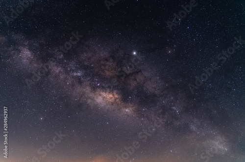 Beautiful night sky of milky way galaxy for background.