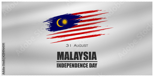 Malaysia INDEPENDENCE DAY and Malaysia flag translation (31 ogos selamat hari merdeka) vector illustration