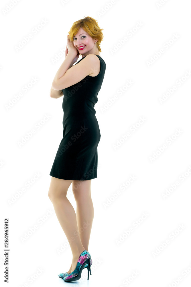 portrait in full growth of a successful young business woman portrait in full growth of a successful young business woman