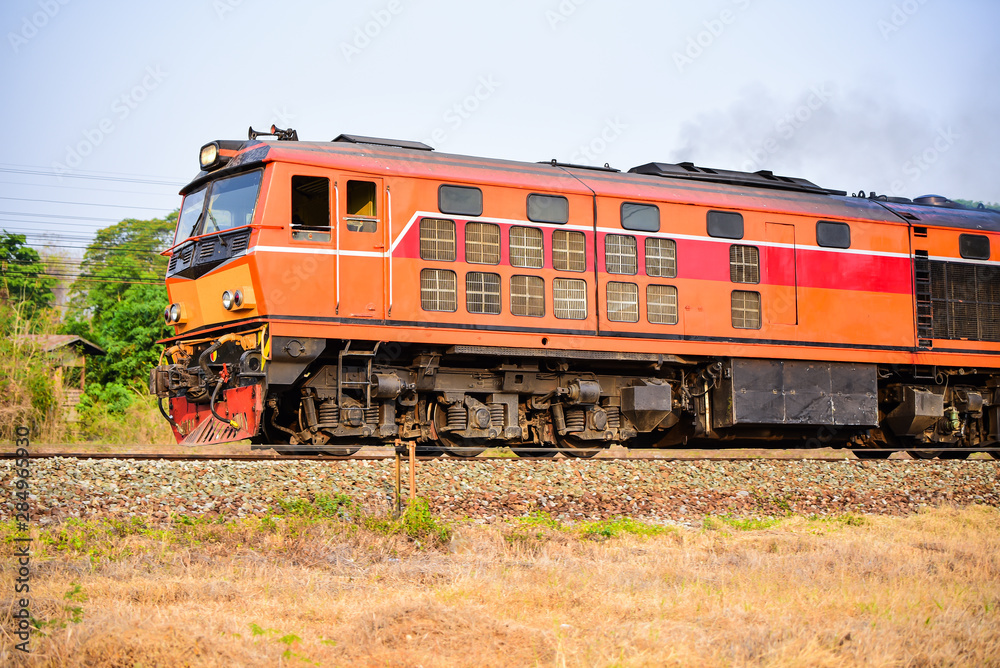 Old Thai-style trains that can still pick-up passengers on the train tracks Old Thai-style trains that can still pick-up passengers on the train tracks